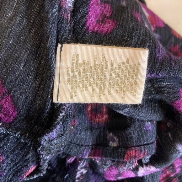 Free People Women's size 8P Sleeveless Dark Blue/Pink floral Racerback Pull on - Picture 13 of 14